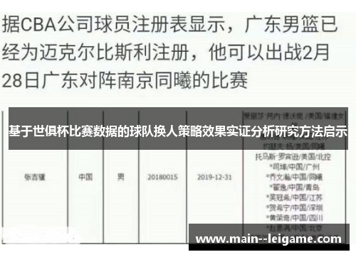 基于世俱杯比赛数据的球队换人策略效果实证分析研究方法启示 基于世俱杯比赛数据的球队换人策略效果实证分析研究方法启示